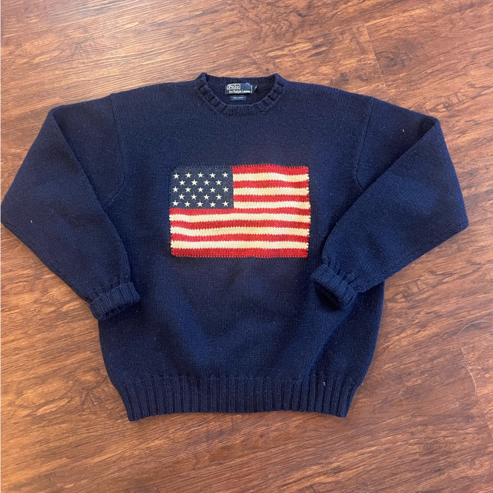 Polo Ralph Lauren Vintage American Flag Sweater unisex